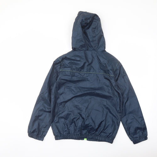 URB Boys Blue Rain Coat Coat Size 10-11 Years Zip