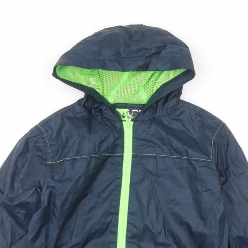URB Boys Blue Rain Coat Coat Size 10-11 Years Zip