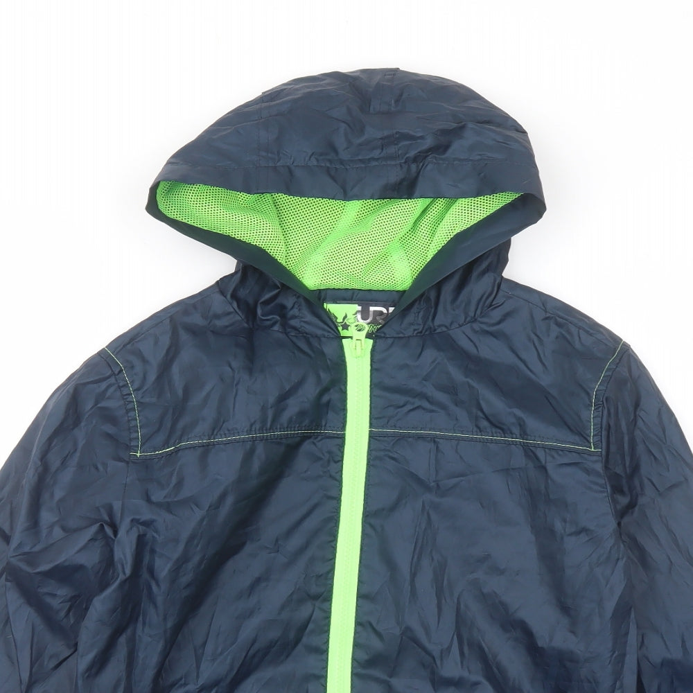 URB Boys Blue Rain Coat Coat Size 10-11 Years Zip