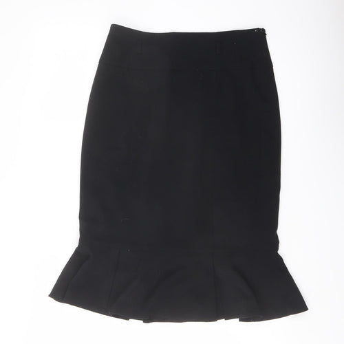 Marks and Spencer Womens Blue Polyester Flare Skirt Size 12 Zip