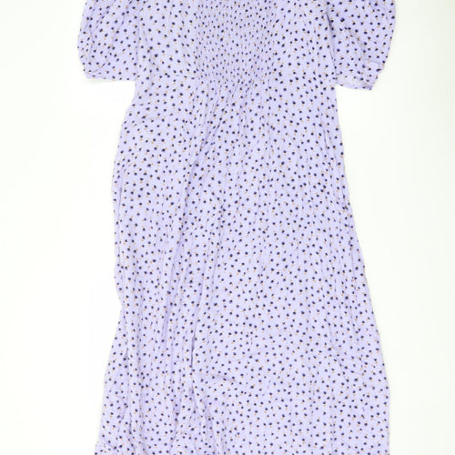 Lindex Womens Purple Geometric Viscose A-Line Size M Sweetheart Pullover