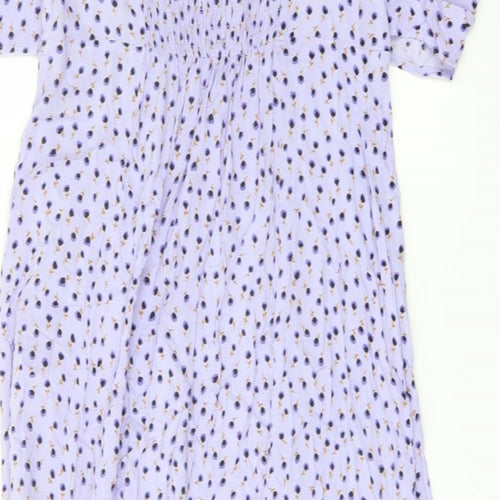 Lindex Womens Purple Geometric Viscose A-Line Size M Sweetheart Pullover