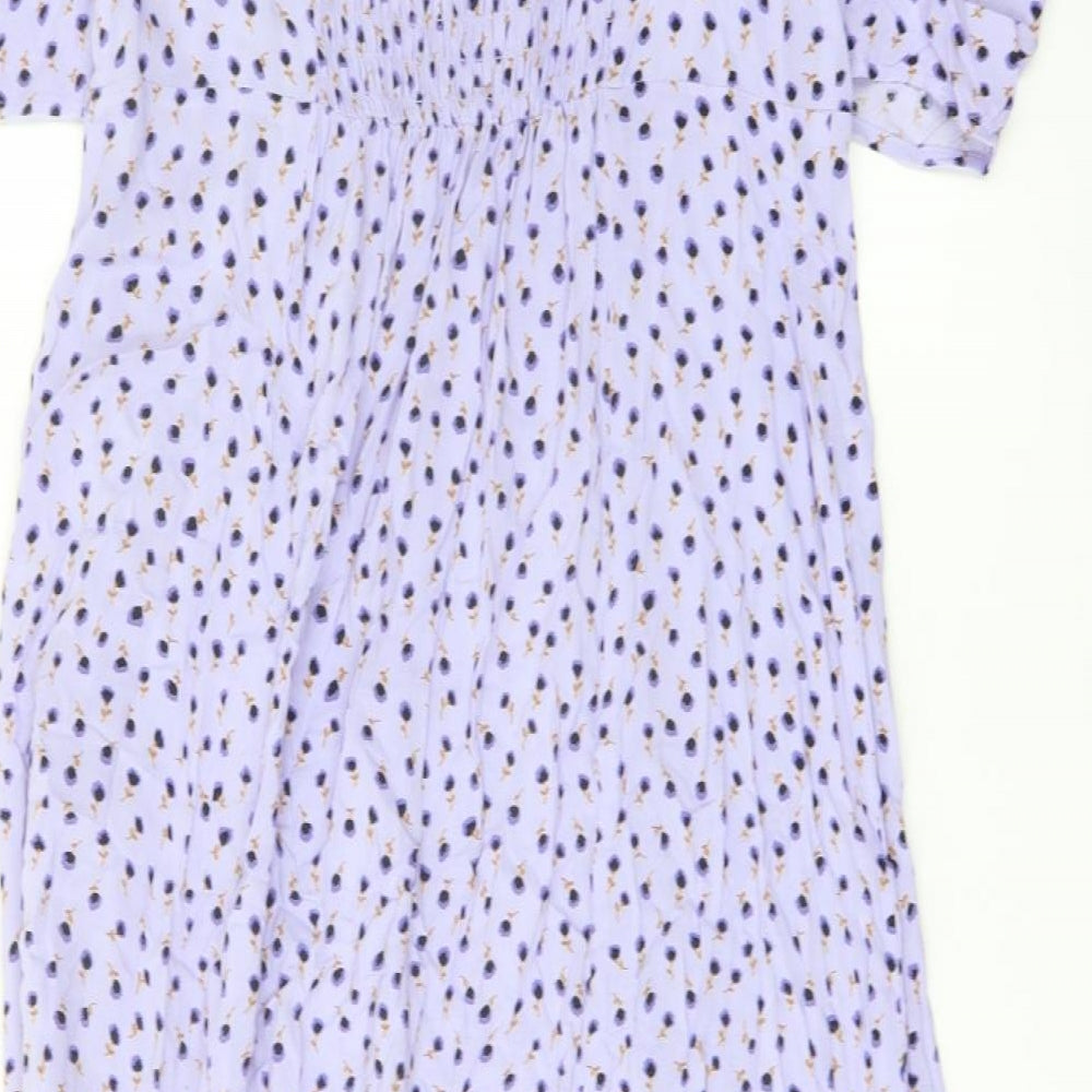 Lindex Womens Purple Geometric Viscose A-Line Size M Sweetheart Pullover