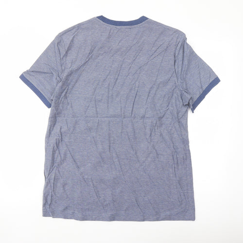 Marks and Spencer Mens Blue Cotton T-Shirt Size L Crew Neck