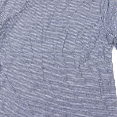 Marks and Spencer Mens Blue Cotton T-Shirt Size L Crew Neck