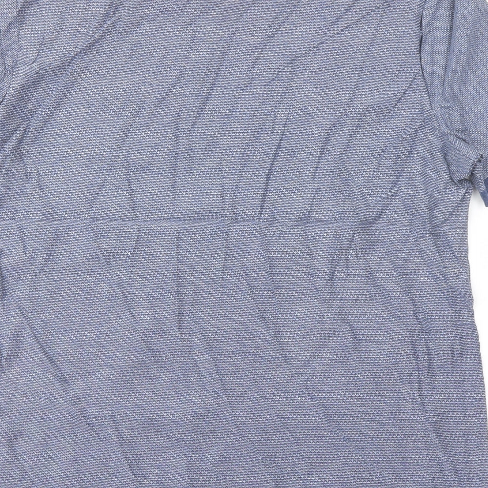 Marks and Spencer Mens Blue Cotton T-Shirt Size L Crew Neck