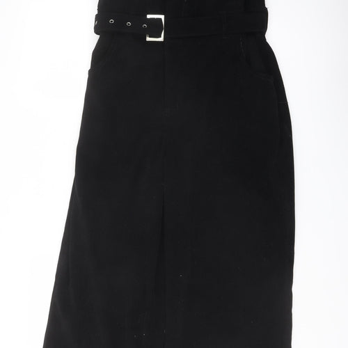 Boohoo Womens Black Cotton Jumpsuit One-Piece Size 12 Zip