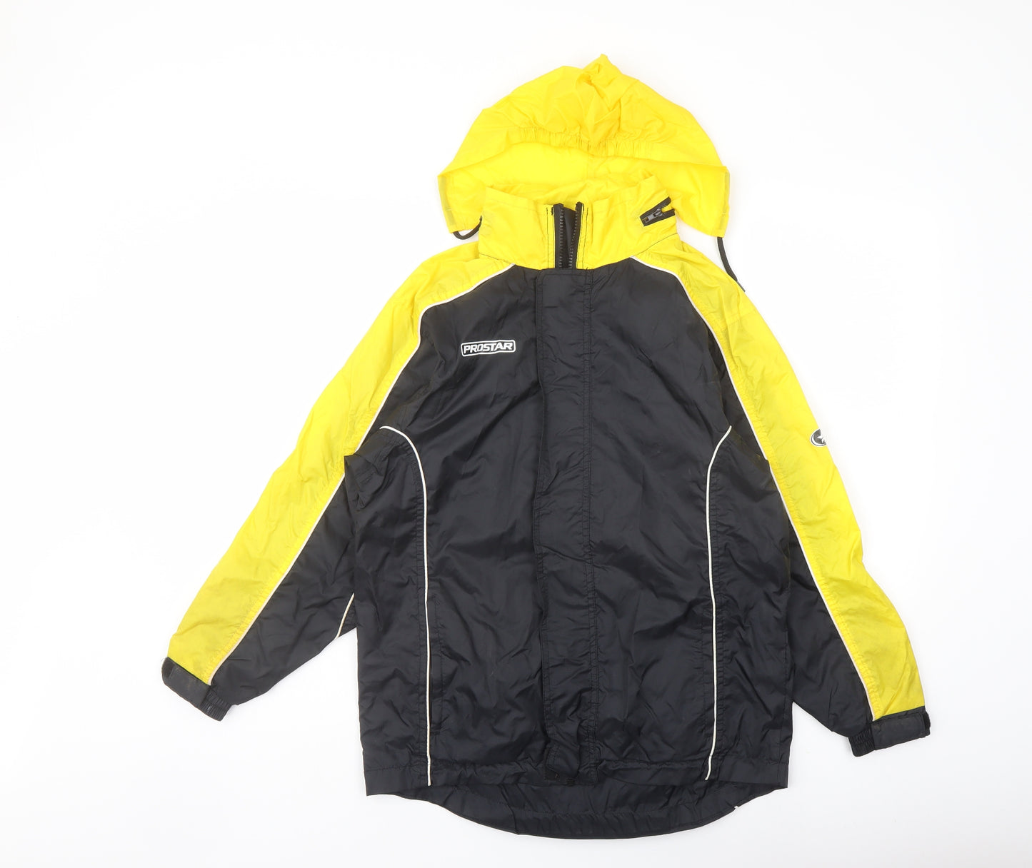 Prostar Boys Black Rain Coat Coat Size 8-9 Years Zip