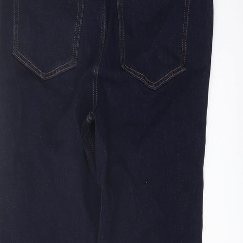 Marks and Spencer Womens Blue Cotton Straight Jeans Size 16 L29 in Regular Button