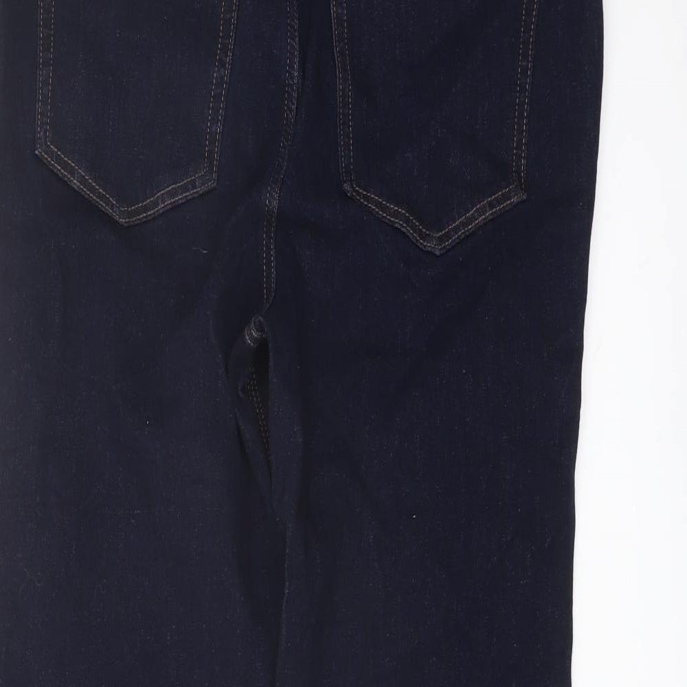 Marks and Spencer Womens Blue Cotton Straight Jeans Size 16 L29 in Regular Button