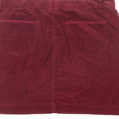 Indigo Womens Red Cotton A-Line Skirt Size 10 Button