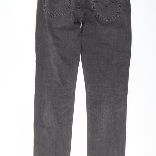 Levi's Mens Grey Cotton Straight Jeans Size 32 in L32 in Regular Button