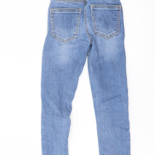 TU Girls Blue Cotton Skinny Jeans Size 6 Years Regular Button