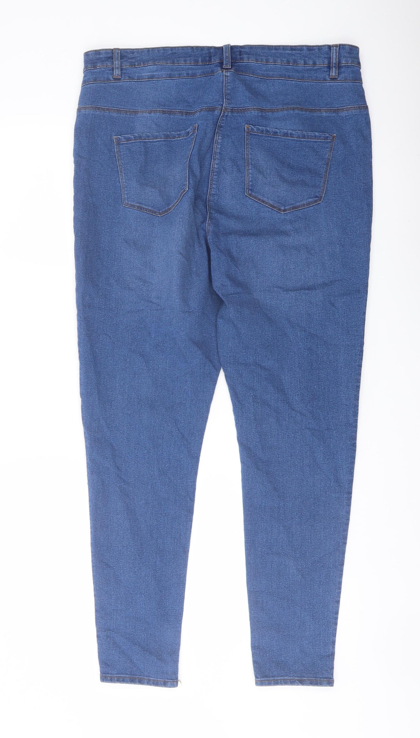 Studio Womens Blue Cotton Skinny Jeans Size 18 L28 in Regular Button