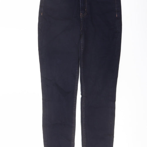 Marks and Spencer Womens Blue Cotton Skinny Jeans Size 6 L26 in Regular Button