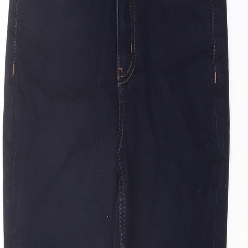 Marks and Spencer Womens Blue Cotton Skinny Jeans Size 6 L26 in Regular Button
