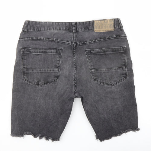 Denim & Co. Mens Grey Cotton Bermuda Shorts Size 32 in L9 in Regular Button