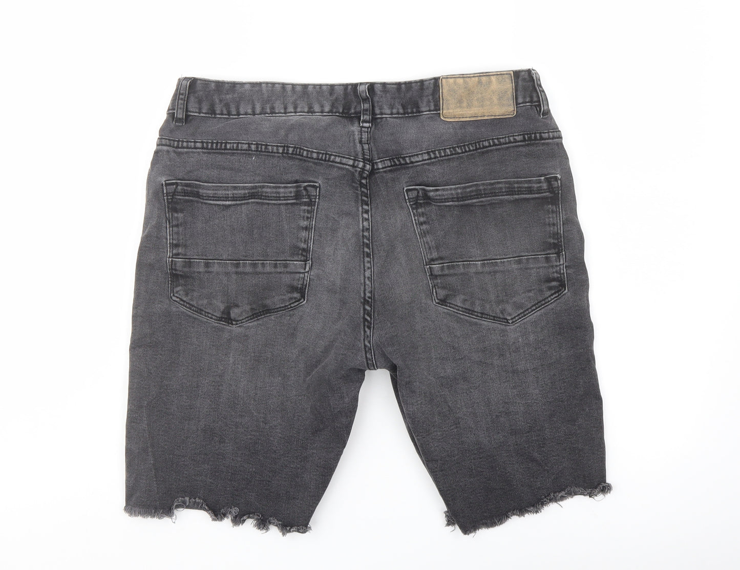 Denim & Co. Mens Grey Cotton Bermuda Shorts Size 32 in L9 in Regular Button
