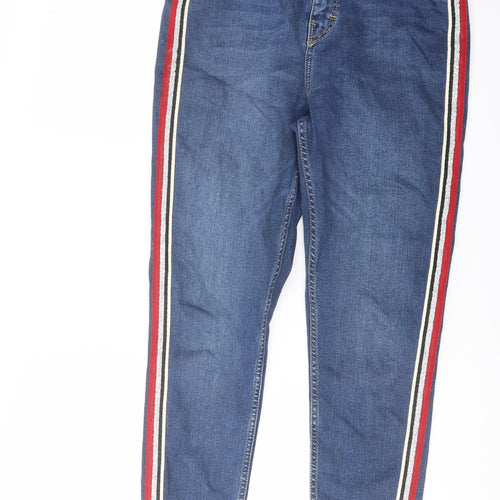 Topshop Womens Blue Cotton Skinny Jeans Size 30 in L25 in Regular Button