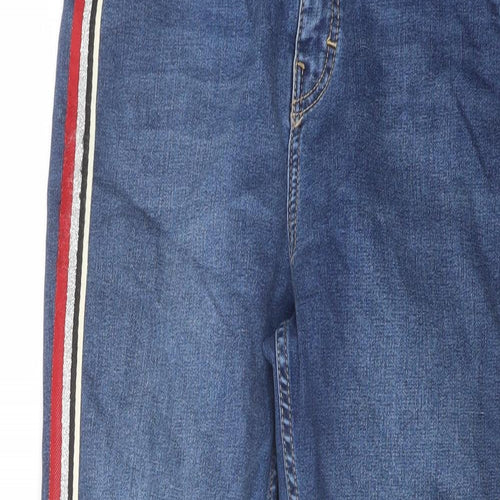 Topshop Womens Blue Cotton Skinny Jeans Size 30 in L25 in Regular Button