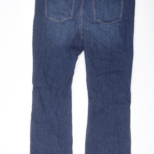 Marks and Spencer Womens Blue Cotton Bootcut Jeans Size 20 L30 in Regular Button