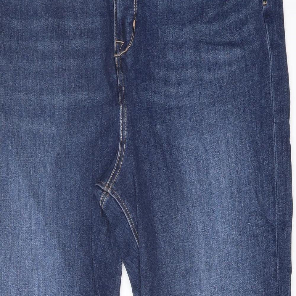 Marks and Spencer Womens Blue Cotton Bootcut Jeans Size 20 L30 in Regular Button