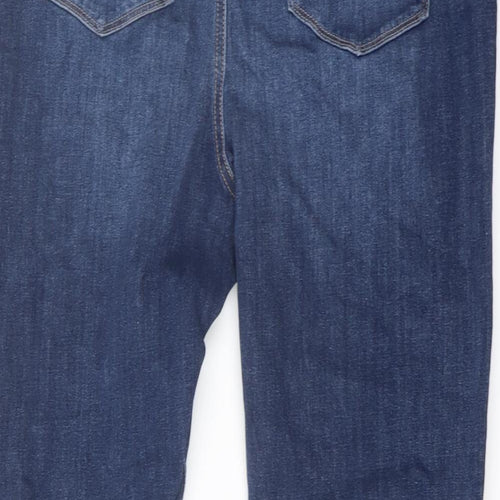 Marks and Spencer Womens Blue Cotton Bootcut Jeans Size 20 L30 in Regular Button
