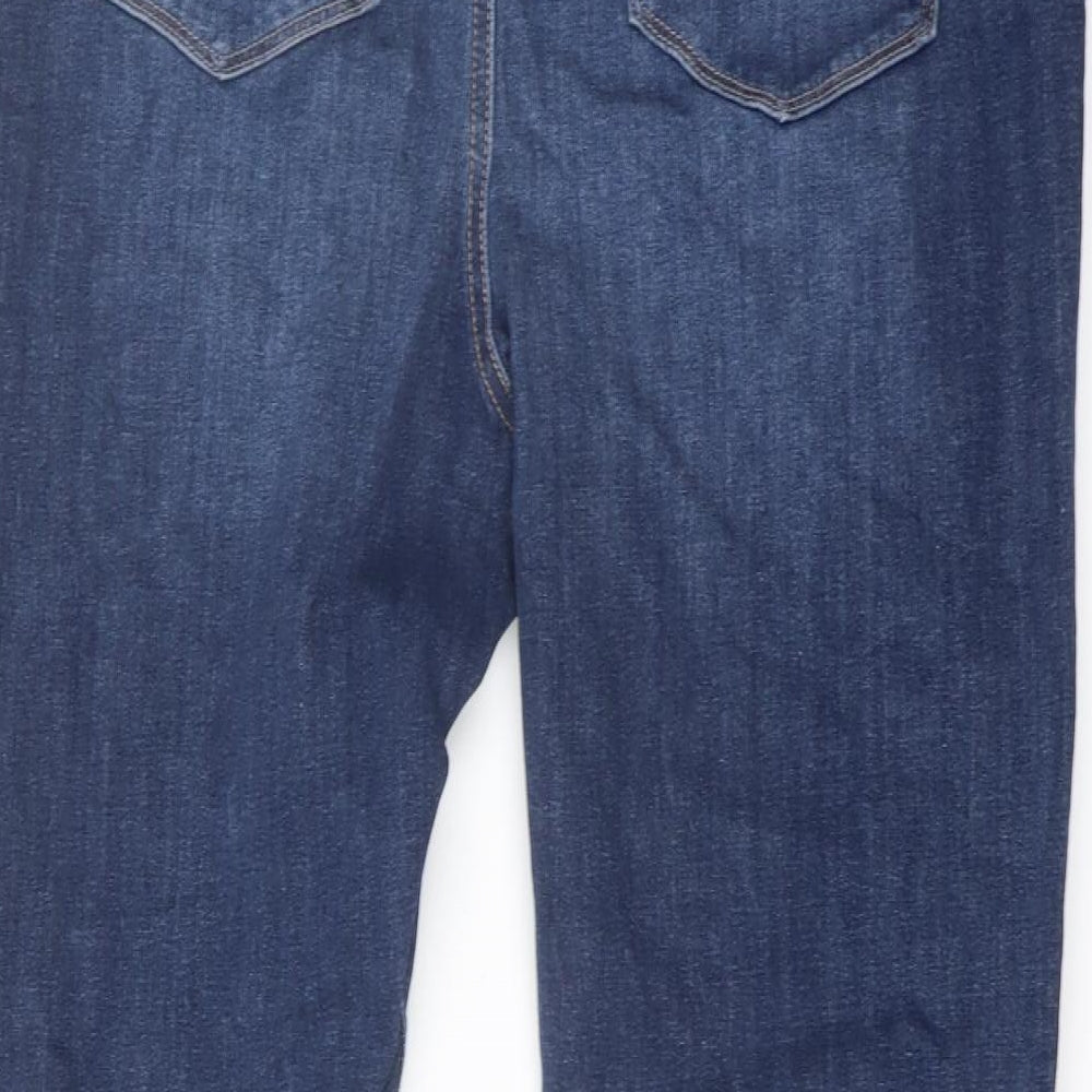 Marks and Spencer Womens Blue Cotton Bootcut Jeans Size 20 L30 in Regular Button