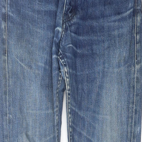 Levi's Womens Blue Cotton Straight Jeans Size 34 in L32 in Regular Button
