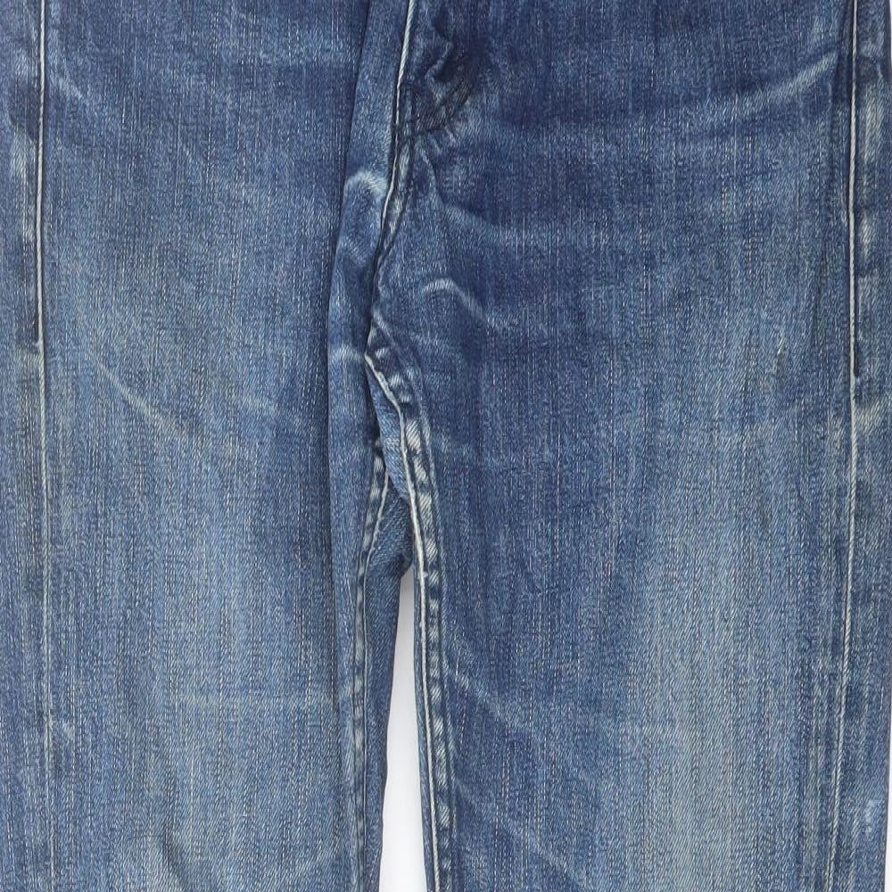Levi's Womens Blue Cotton Straight Jeans Size 34 in L32 in Regular Button