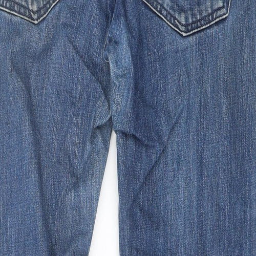 Levi's Womens Blue Cotton Straight Jeans Size 34 in L32 in Regular Button