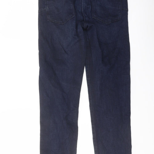 NEXT Womens Blue Cotton Straight Jeans Size 12 L29 in Regular Button