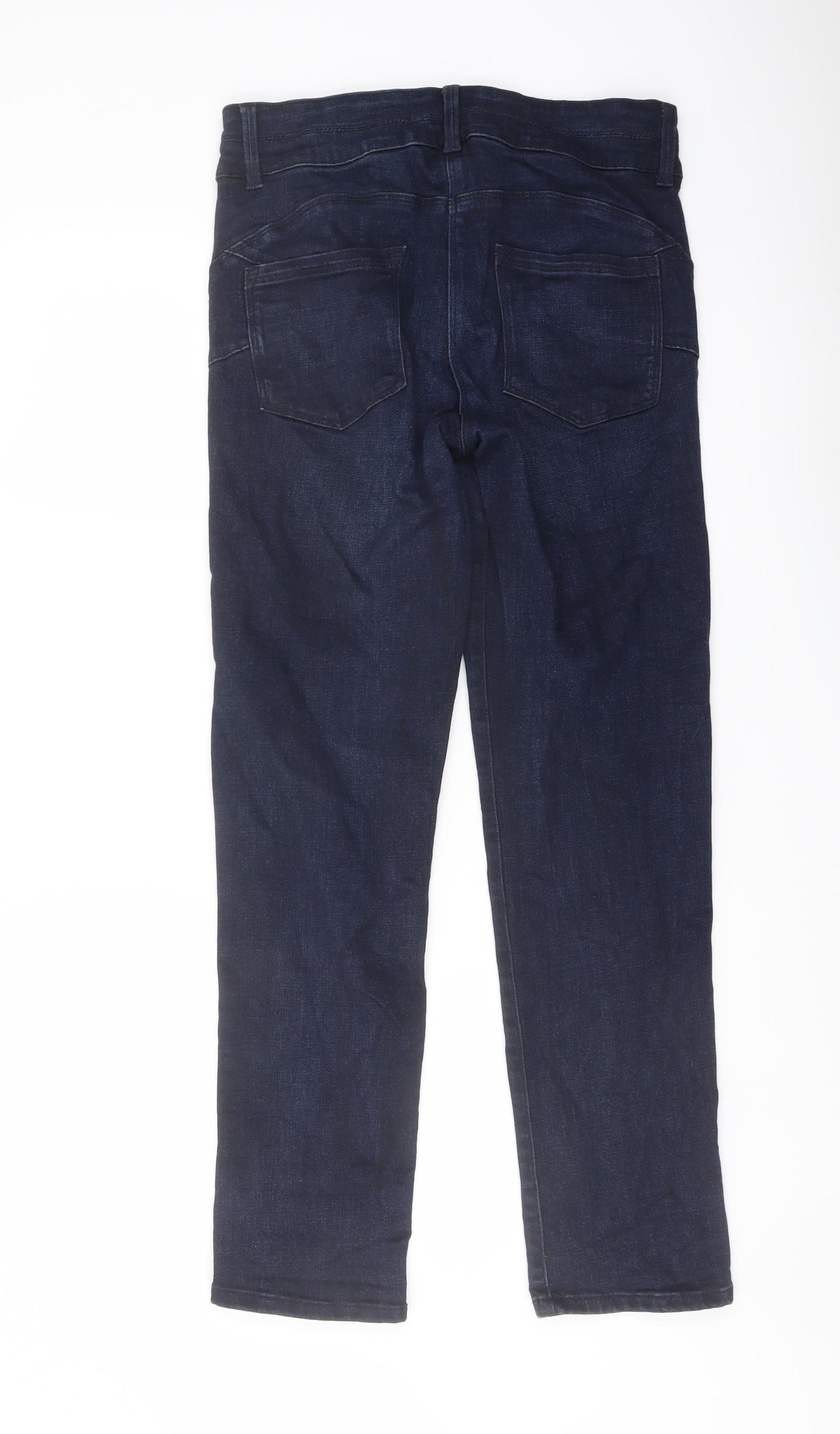 NEXT Womens Blue Cotton Straight Jeans Size 12 L29 in Regular Button