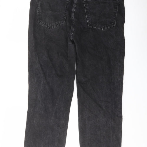 ASOS Mens Grey Cotton Straight Jeans Size 32 in L32 in Regular Button