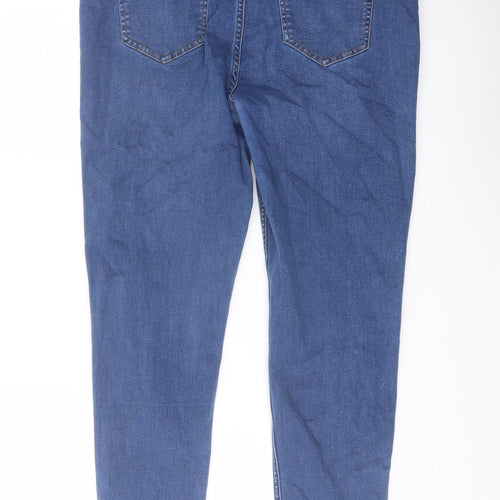 New Look Womens Blue Cotton Skinny Jeans Size 16 L25 in Regular Button