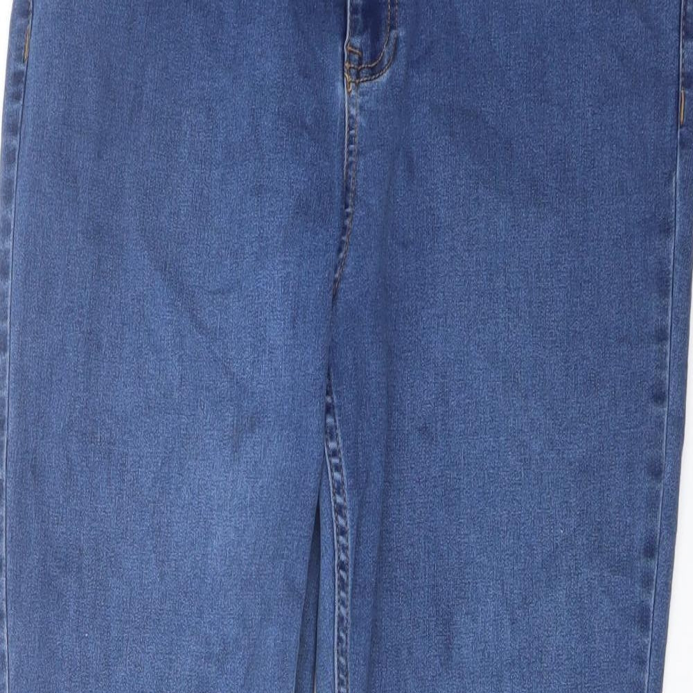 New Look Womens Blue Cotton Skinny Jeans Size 16 L25 in Regular Button