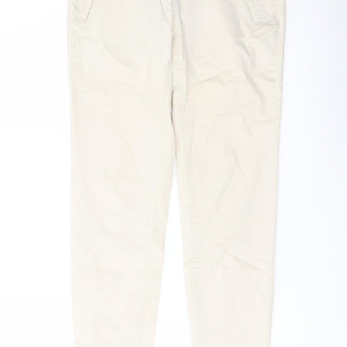 Zara Womens Beige Cotton Skinny Jeans Size 10 L28 in Regular Button
