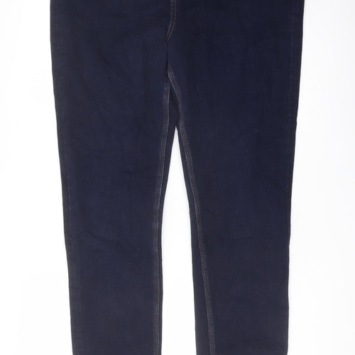 Marks and Spencer Womens Blue Cotton Straight Jeans Size 18 L29 in Slim Button