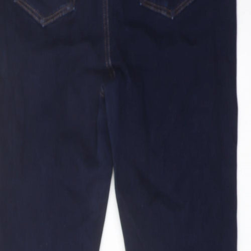 Marks and Spencer Womens Blue Cotton Straight Jeans Size 18 L29 in Slim Button