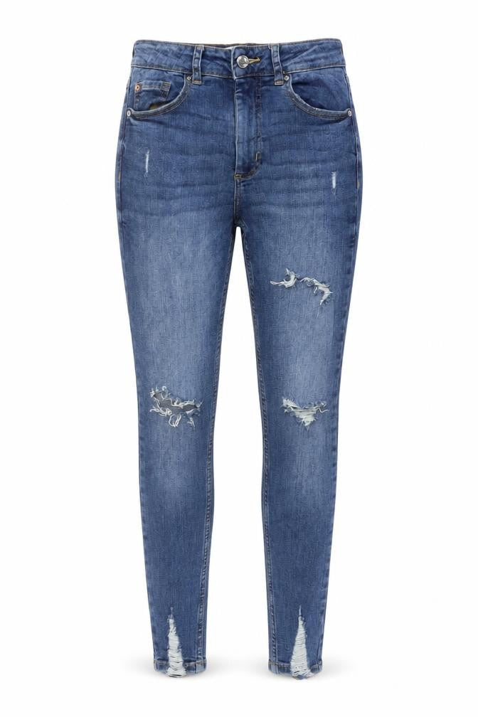 Denim & Co. Womens Blue Cotton Skinny Jeans Size 8 L26 in Regular Button