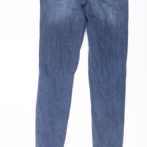 Denim & Co. Womens Blue Cotton Skinny Jeans Size 8 L26 in Regular Button