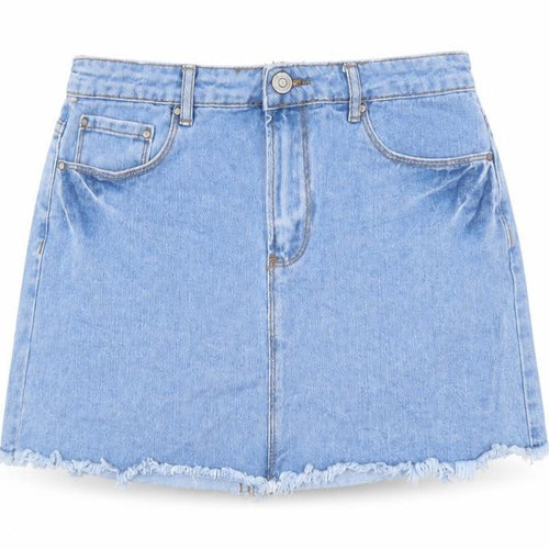 FOREVER 21 Womens Blue Cotton A-Line Skirt Size 28 in Button