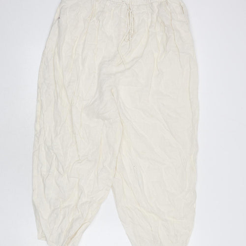 Zara Womens Ivory Polyester Bloomer Trousers Size M L21 in Regular - Size M/L