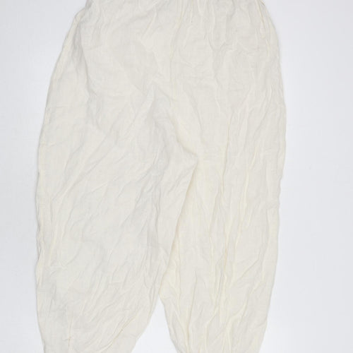 Zara Womens Ivory Polyester Bloomer Trousers Size M L21 in Regular - Size M/L
