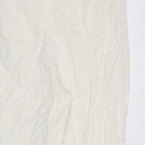 Zara Womens Ivory Polyester Bloomer Trousers Size M L21 in Regular - Size M/L