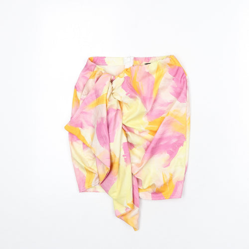 Missy Empire Womens Multicoloured Geometric Polyester Mini Skirt Size 6 Zip - Ruffle Detail