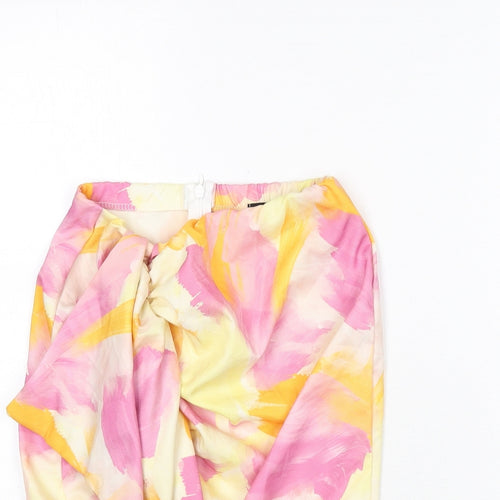 Missy Empire Womens Multicoloured Geometric Polyester Mini Skirt Size 6 Zip - Ruffle Detail