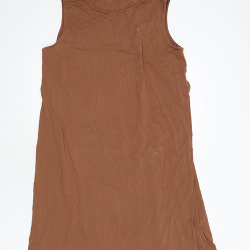 H&M Womens Brown Cotton A-Line Size L Round Neck Pullover