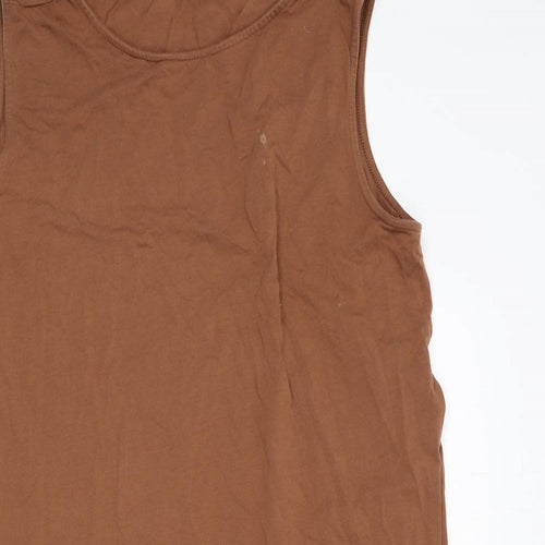H&M Womens Brown Cotton A-Line Size L Round Neck Pullover