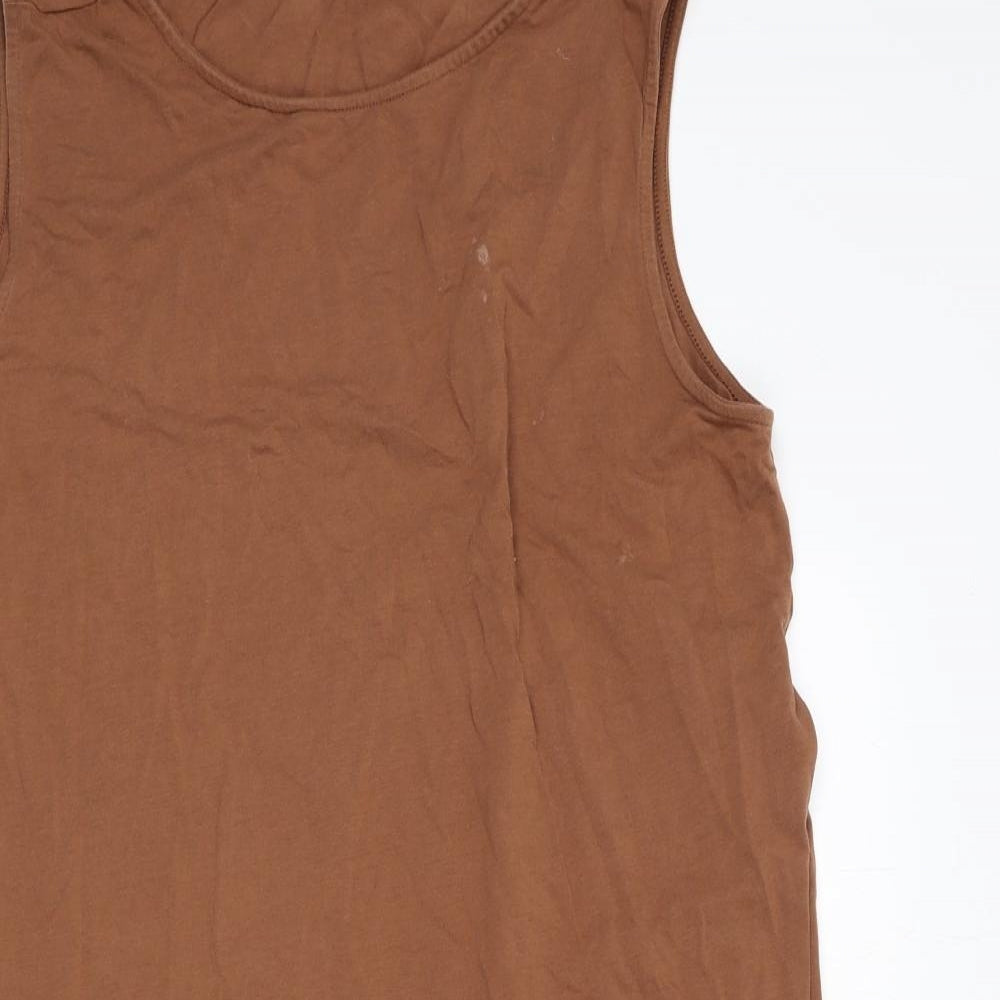 H&M Womens Brown Cotton A-Line Size L Round Neck Pullover